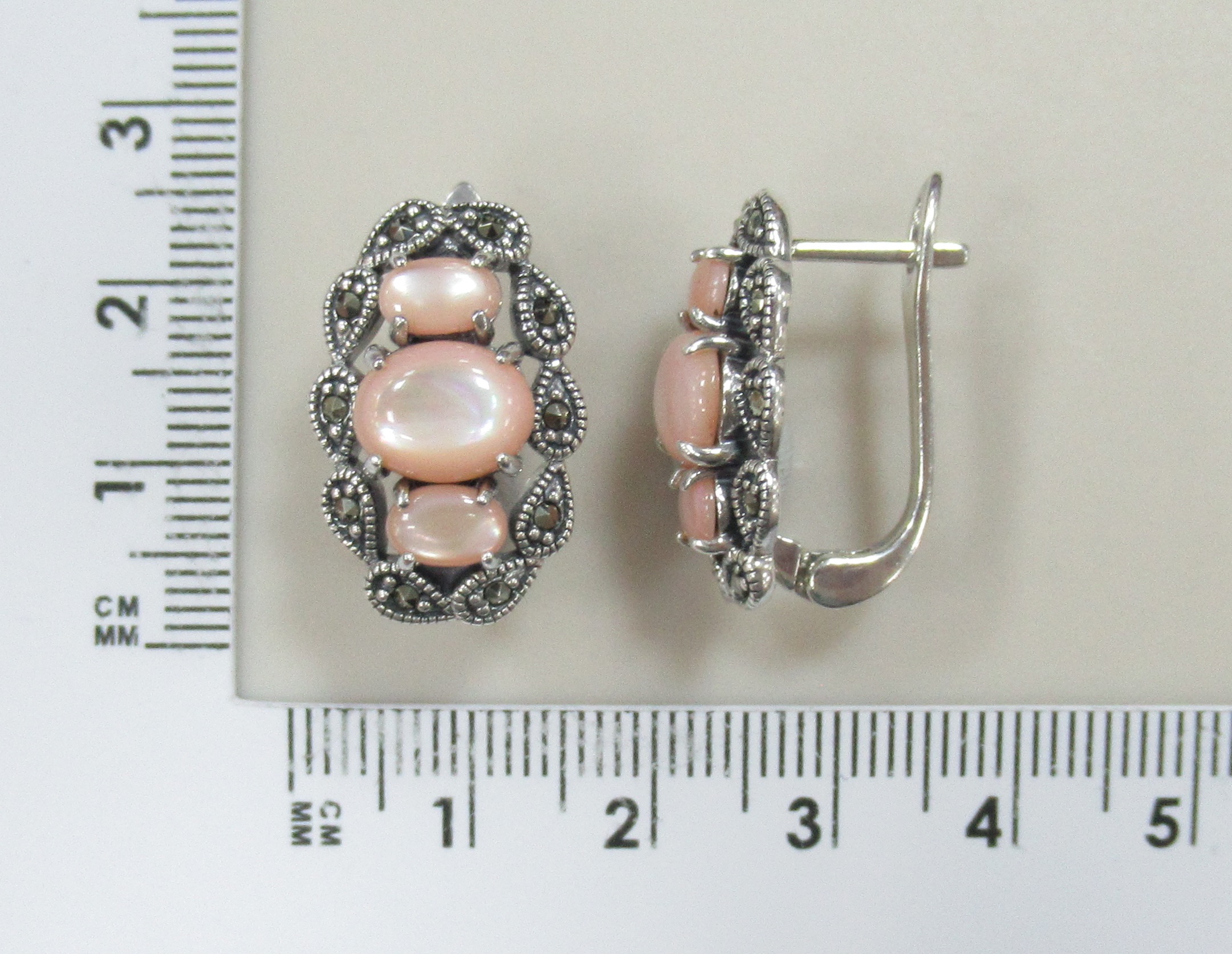 Серебряные серьги с перламутром